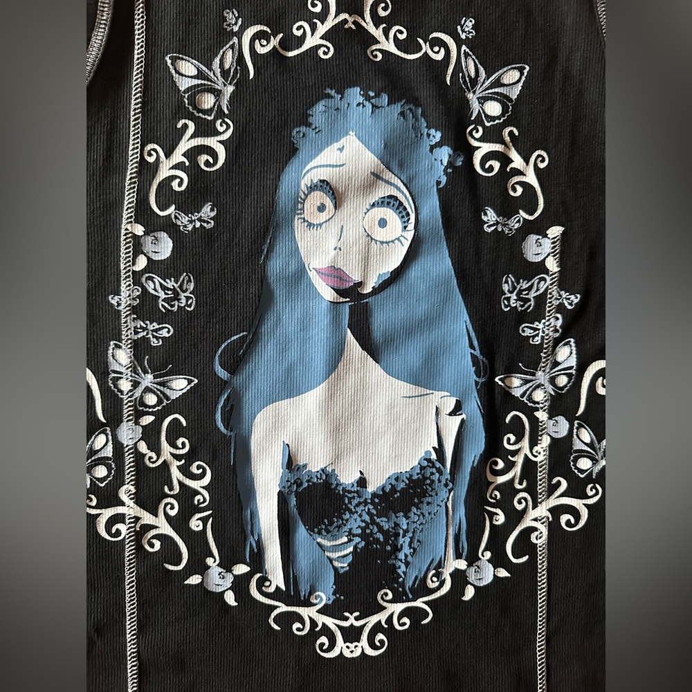 NWT Corpse Bride Emily Ribbed Girls Crop Tank Top size 2X - Picture 1 of 7